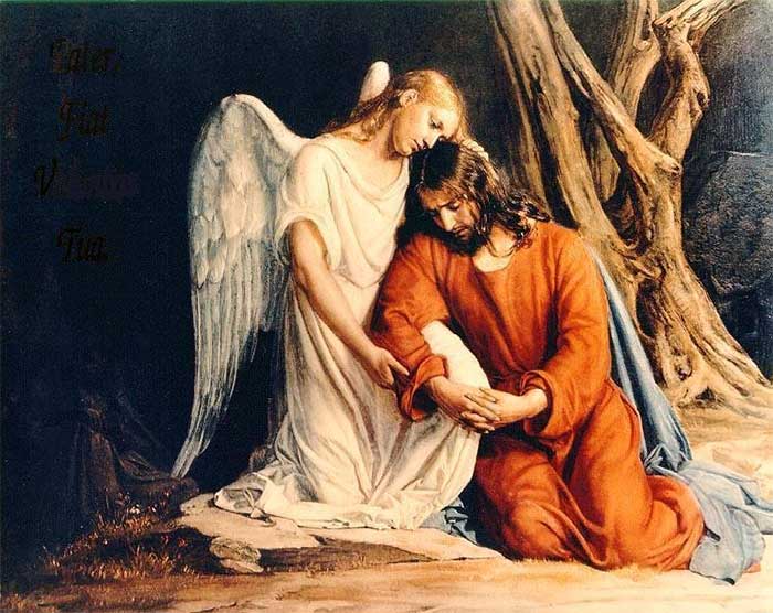 angel blessing Christ in Gethsemane