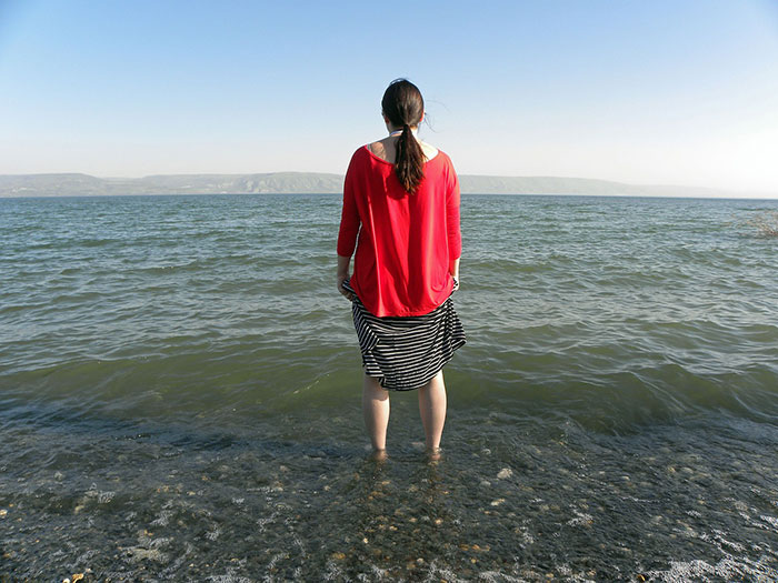 healing angel at ocean