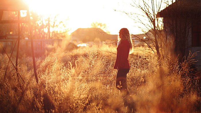 healing angel at sunset